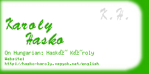 karoly hasko business card